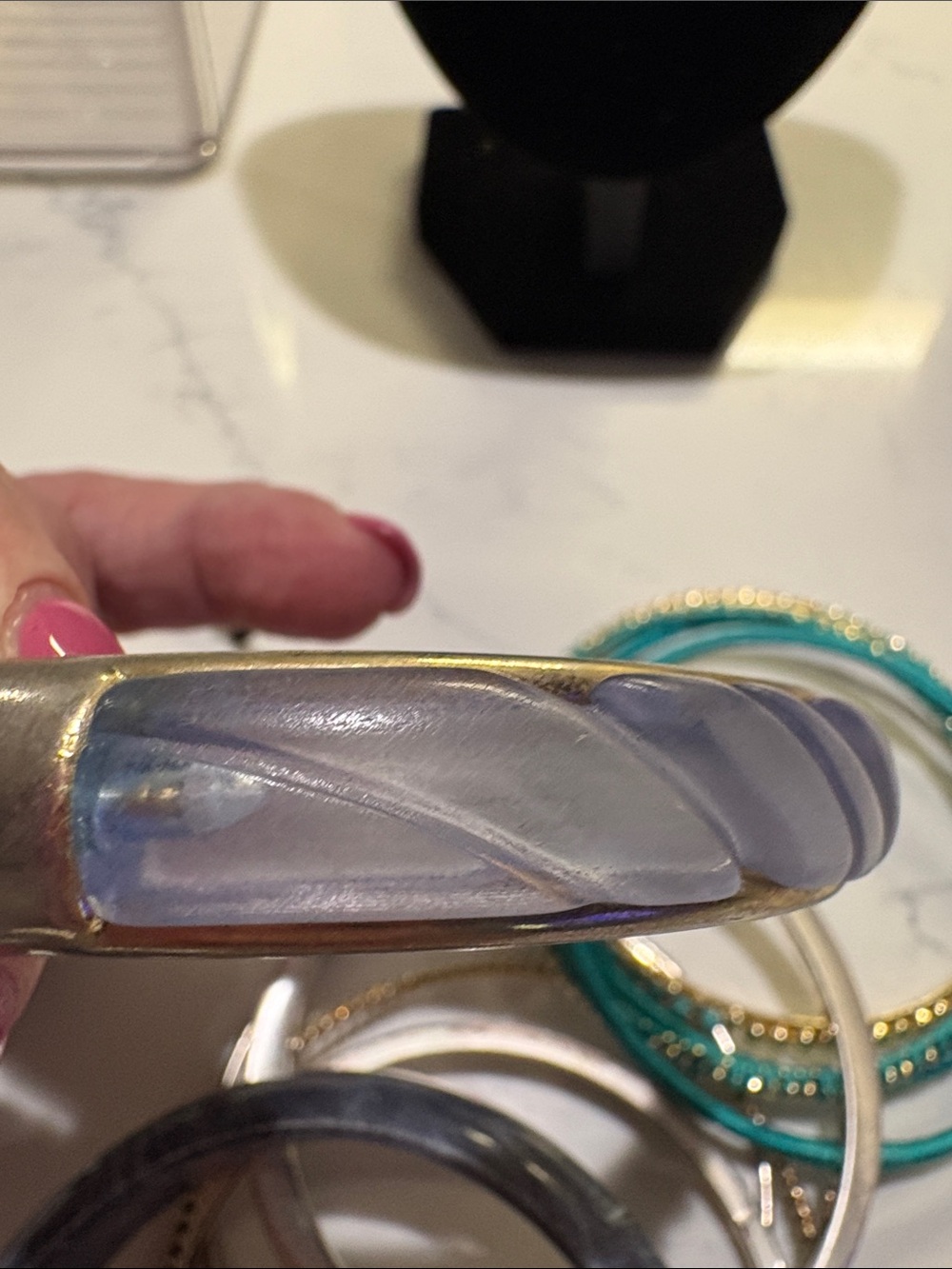 Mixed Womens Bangle and Bracelet Set - Turquoise, Silver, Gold - Picture 4 of 8